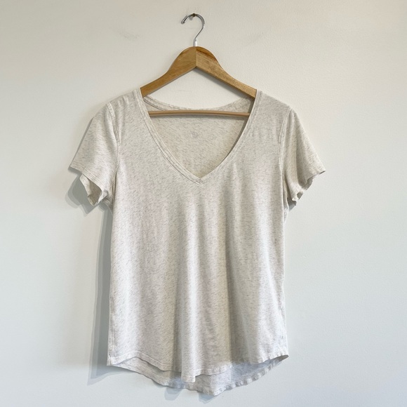 lululemon athletica Tops - Lululemon Love Tee v-neck short sleeve top heathered grey pima cotton